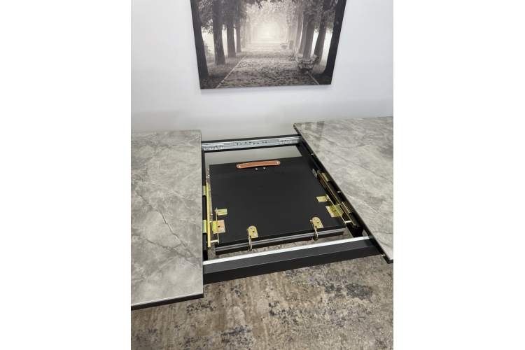 Стол KENNER KR1400 черный/керамика мрамор серый глянец-28