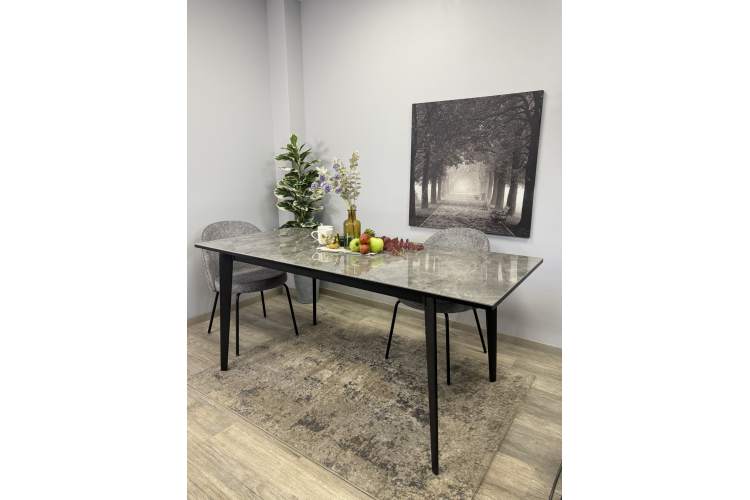 Стол KENNER KR1400 черный/керамика мрамор серый глянец-29