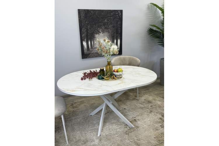 Стол Kenner R1100s, белый/керамика мрамор белый глянец-17