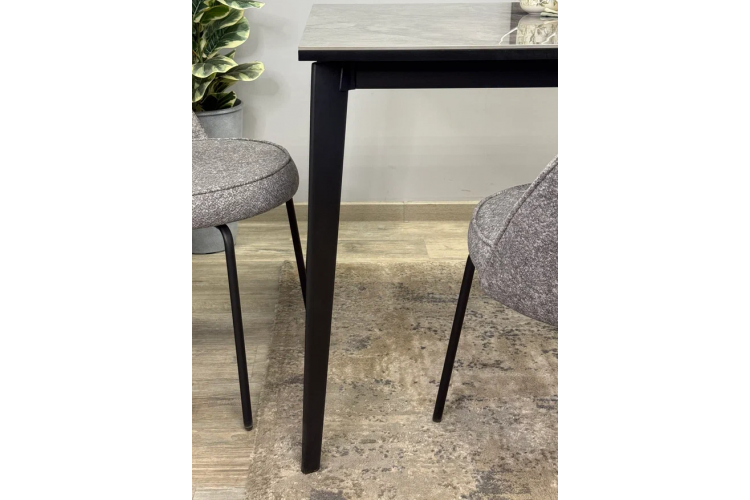 Стол KENNER KR1400 черный/керамика мрамор серый глянец-8