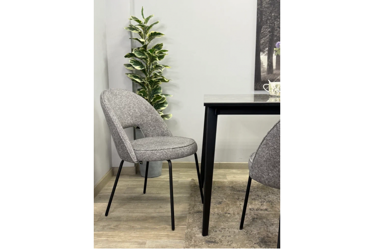 Стол KENNER KR1400 черный/керамика мрамор серый глянец-3