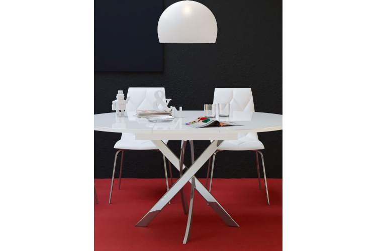 Стол KENNER R1100 белый/стекло белое глянец-1