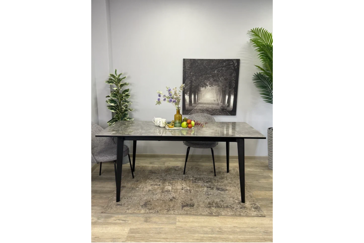 Стол KENNER KR1400 черный/керамика мрамор серый глянец-17