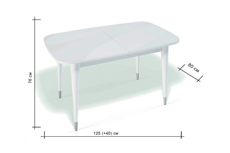 Стол KENNER K1250 белый/стекло белое сатин-6