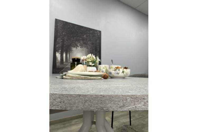 Стол KENNER AR1000 белый/мрамор светло-серый-4