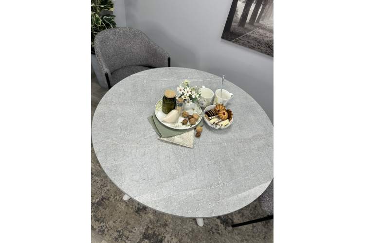 Стол KENNER AR1000 белый/мрамор светло-серый-9