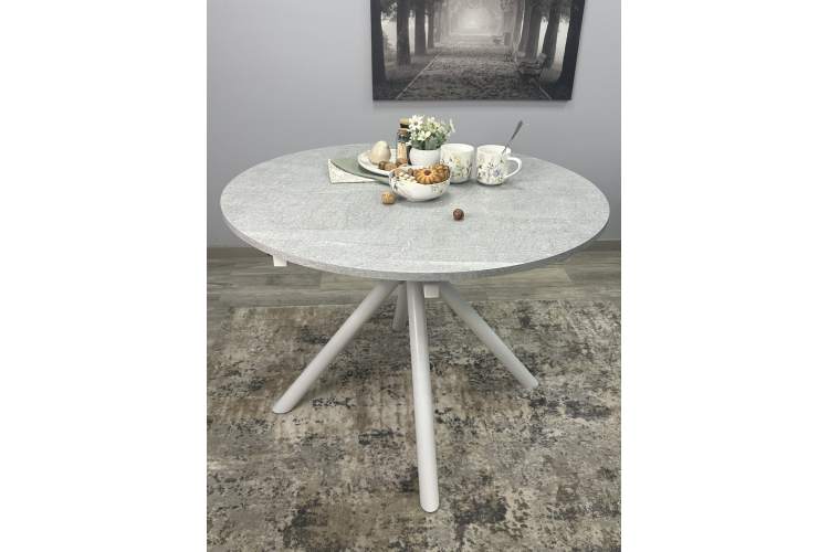 Стол KENNER AR1000 белый/мрамор светло-серый-8