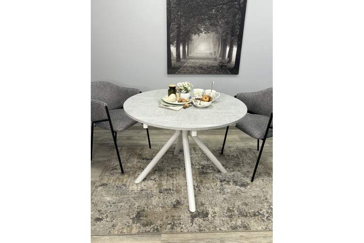 Стол KENNER AR1000 белый/мрамор светло-серый-5