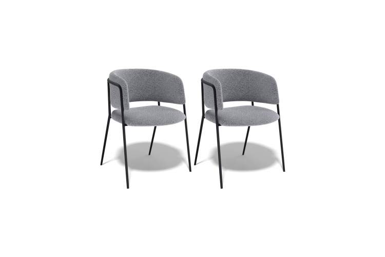 Комплект стульев 2шт KENNER 303SD черный/микробукле серый