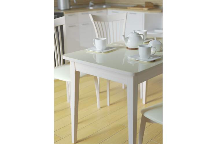 Стол KENNER 1100 М белый/стекло белое глянец-1