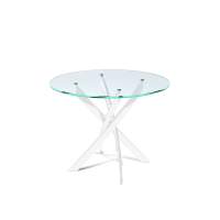 Стол KENNER R1000 белый/стекло прозрачное