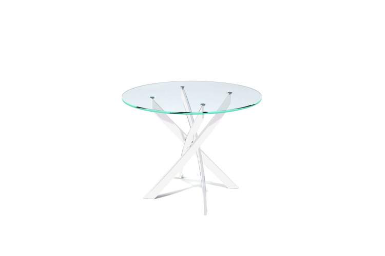 Стол KENNER R1000 белый/стекло прозрачное