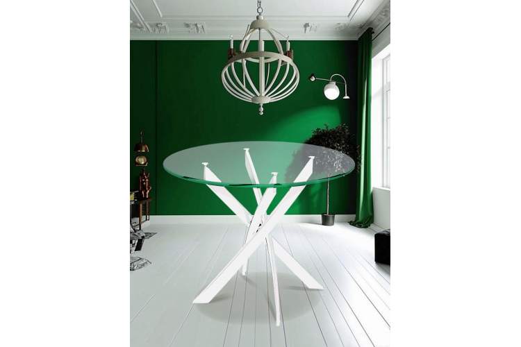 Стол KENNER R1000 белый/стекло прозрачное-1