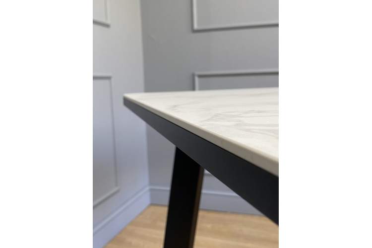 Стол KENNER AA1200 черный/керамика мрамор белый-2