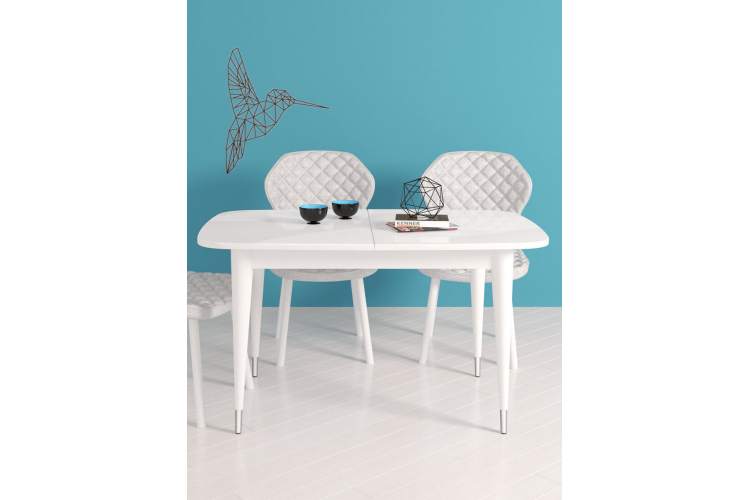 Стол KENNER K1250 белый/стекло белое глянец-1