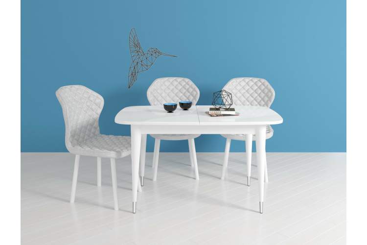 Стол KENNER K1250 белый/стекло белое сатин-1