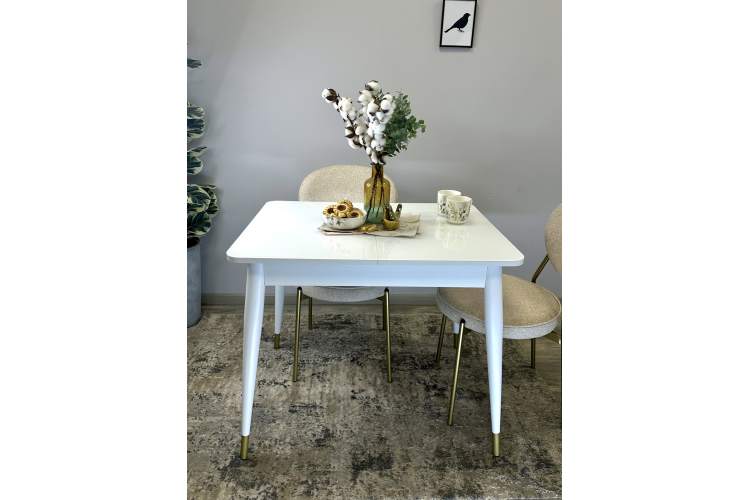 Стол KENNER 900K белый/стекло белое глянец-3