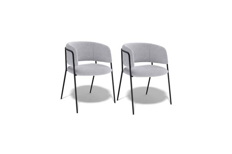 Комплект стульев 2шт KENNER 303SD черный/микробукле серебристый