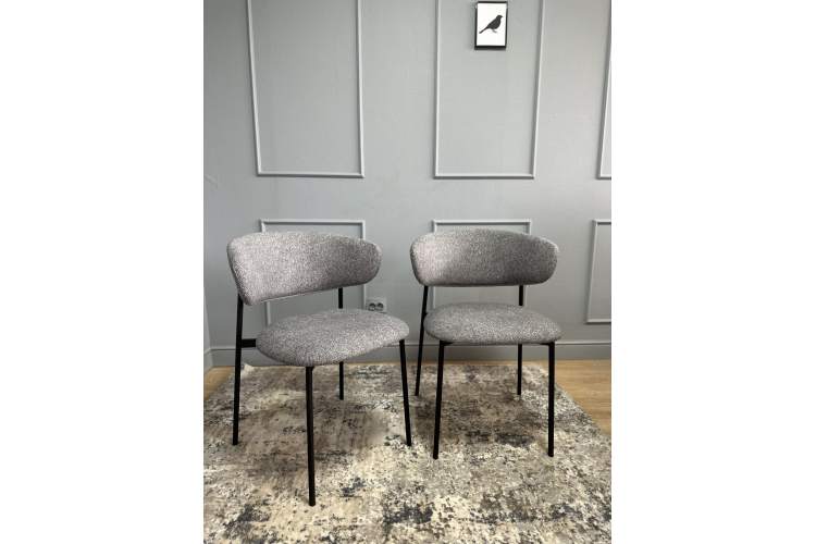 Комплект стульев 2шт KENNER 309SD черный/микробукле серый-20