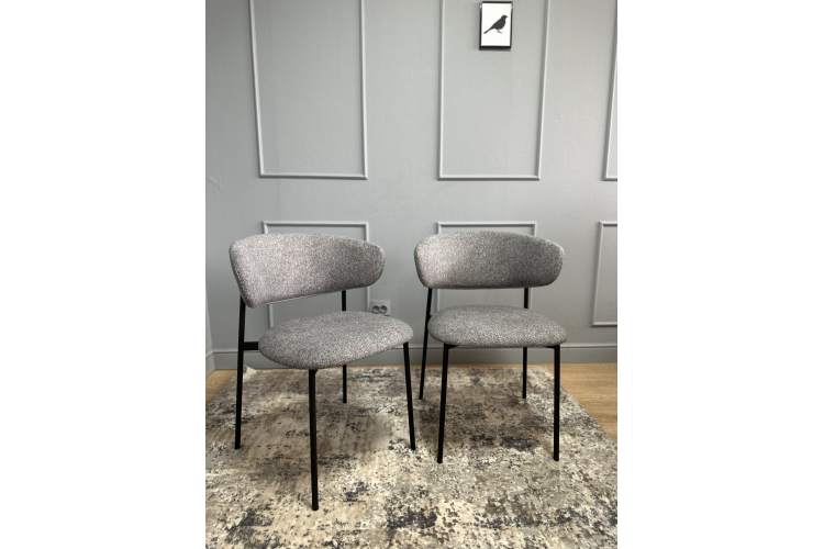 Комплект стульев 2шт KENNER 309SD черный/микробукле серый-22