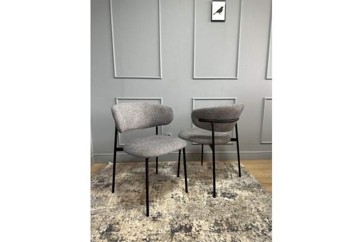 Комплект стульев 2шт KENNER 309SD черный/микробукле серый-23