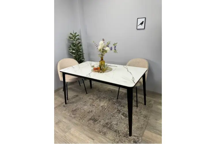 Стол KENNER KS1400 черный/керамика мрамор золотой-2