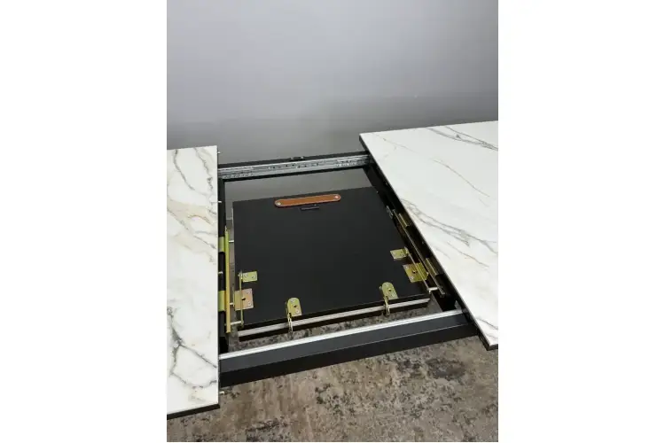 Стол KENNER KS1400 черный/керамика мрамор золотой-5