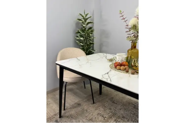 Стол KENNER KS1400 черный/керамика мрамор золотой-6