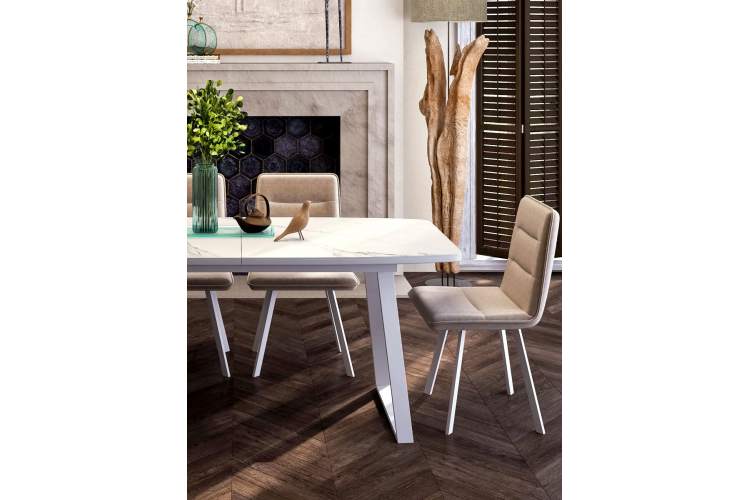 Стол KENNER AZ1200 белый/керамика мрамор белый-2