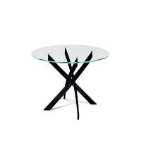 Стол KENNER R1000 черный/стекло прозрачное