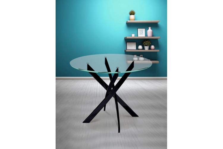 Стол KENNER R1000 черный/стекло прозрачное-1