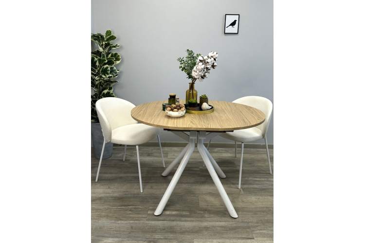 Стол Kenner DO1100, белый/дуб натуральный-2