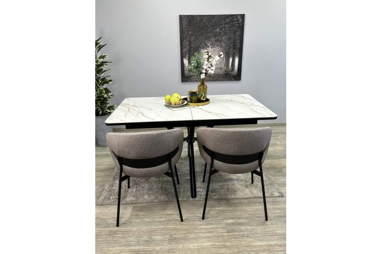 Стол KENNER DM1400 черный/керамика золотая-4