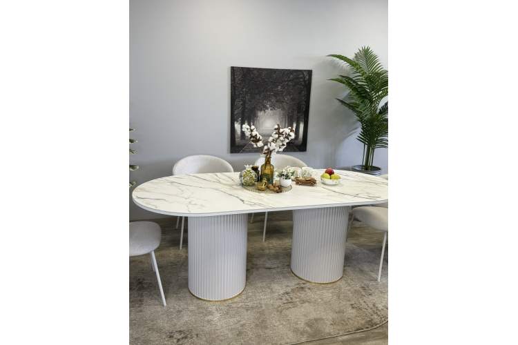 Стол KENNER LD2000 белый/керамика мрамор золотой-12