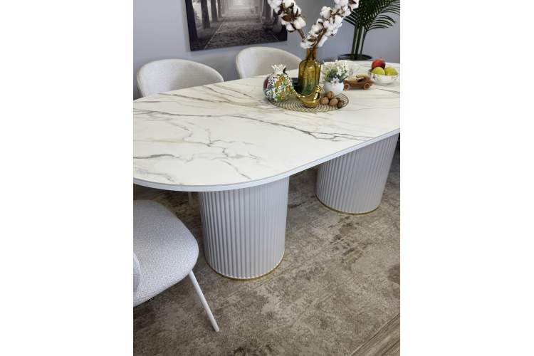 Стол KENNER LD2000 белый/керамика мрамор золотой-14