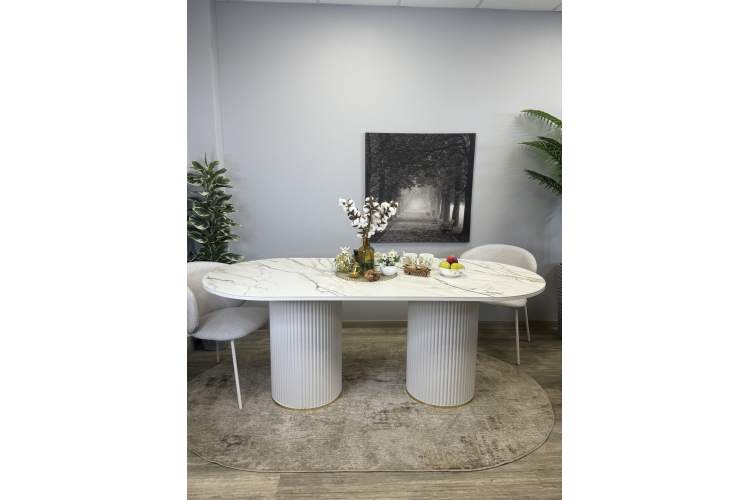 Стол KENNER LD2000 белый/керамика мрамор золотой-18