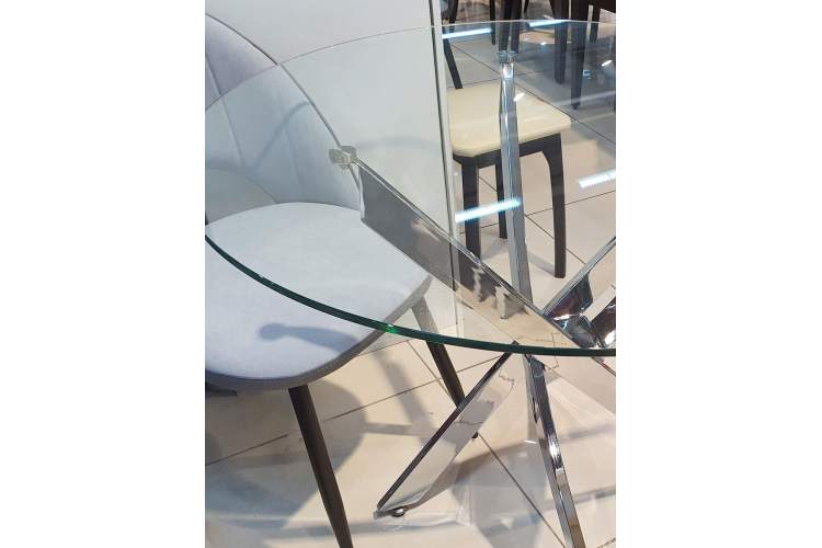Стол KENNER R1000 хром/стекло прозрачное-4