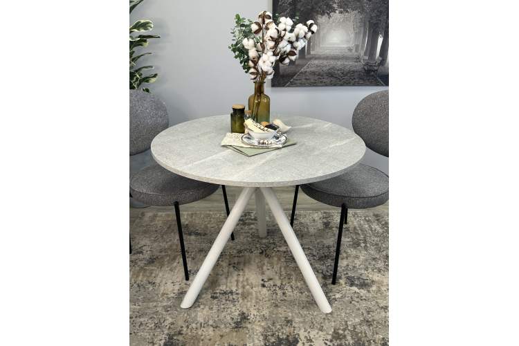 Стол KENNER RR900 белый/мрамор светло-серый-1