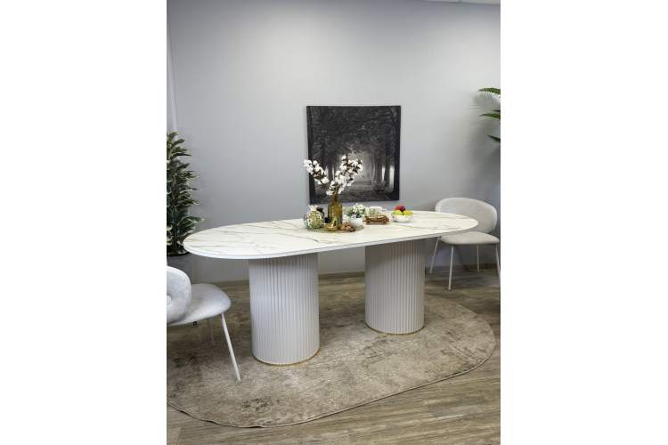 Стол KENNER LD2000 белый/керамика мрамор золотой-3