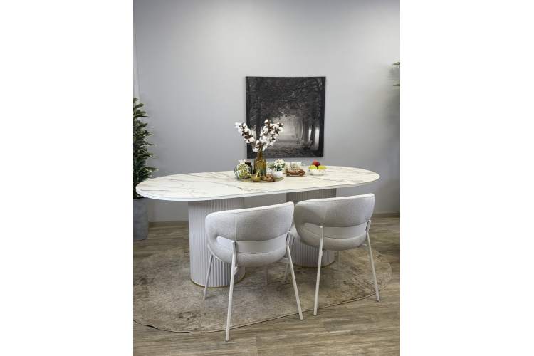 Стол KENNER LD2000 белый/керамика мрамор золотой-4