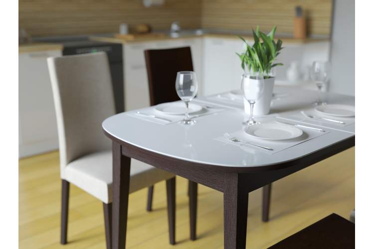 Стол KENNER 1300 М белый/стекло белое сатин-1