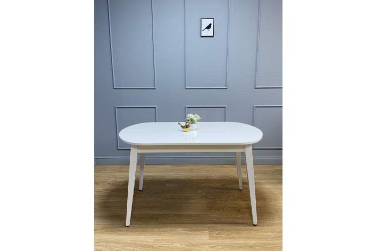 Стол KENNER 1300 М белый/стекло белое сатин-3