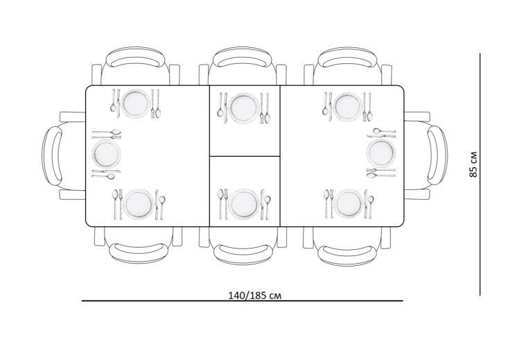 Стол KENNER DM1400 черный/керамика черная-19