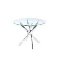 Стол KENNER R1000 хром/стекло прозрачное