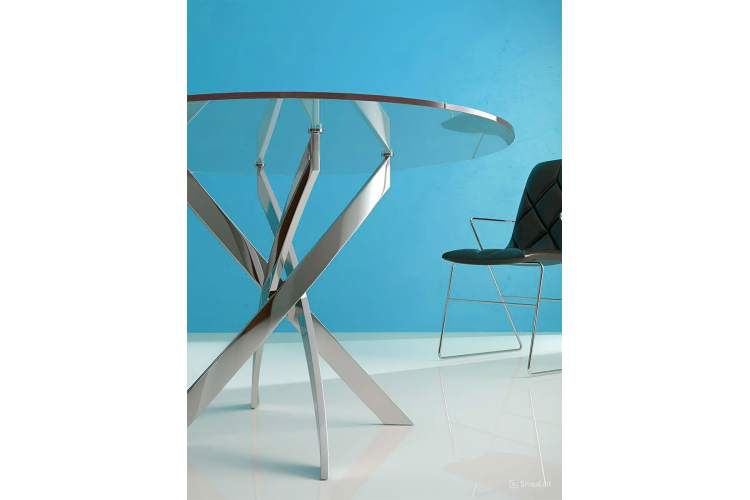 Стол KENNER R1000 хром/стекло прозрачное-1