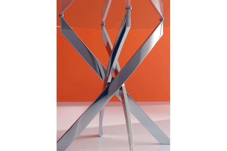 Стол KENNER R1000 хром/стекло прозрачное-2