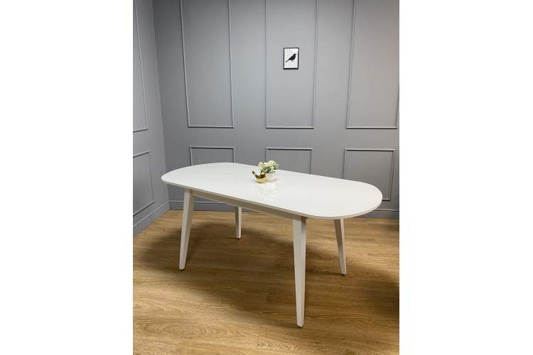 Стол KENNER 1300 М белый/стекло белое сатин-11