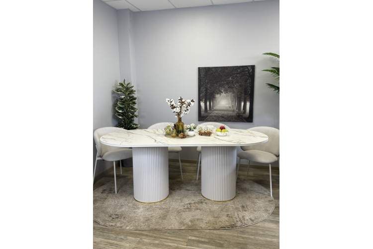 Стол KENNER LD2000 белый/керамика мрамор золотой-9