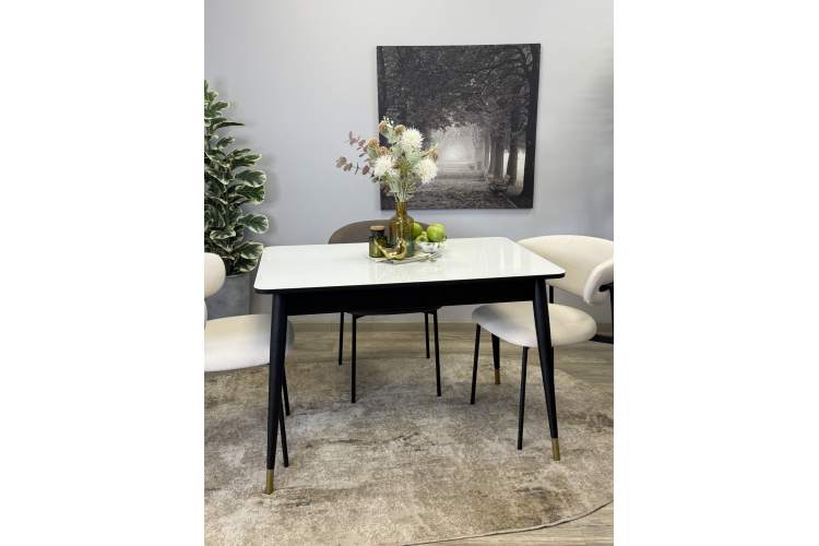 Стол KENNER 1100K венге/стекло белое глянец-1