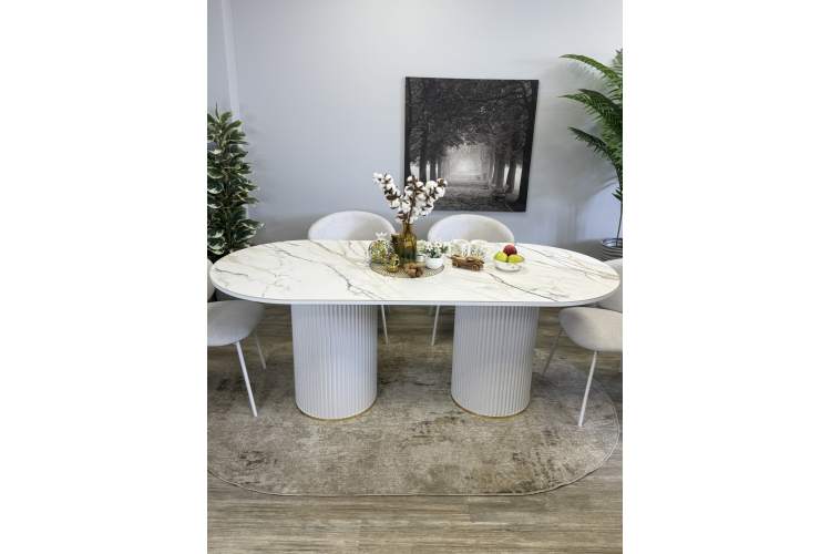 Стол KENNER LD2000 белый/керамика мрамор золотой-10